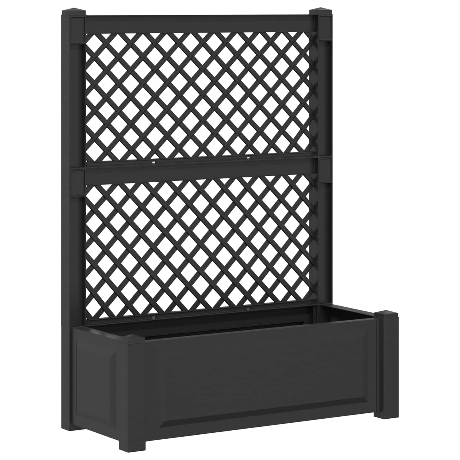 Μεγάλη Γλάστρα με Στήριγμα 2 pcs Ανθρακί 143 x 143 x 133,5 εκ - Pakobazaar