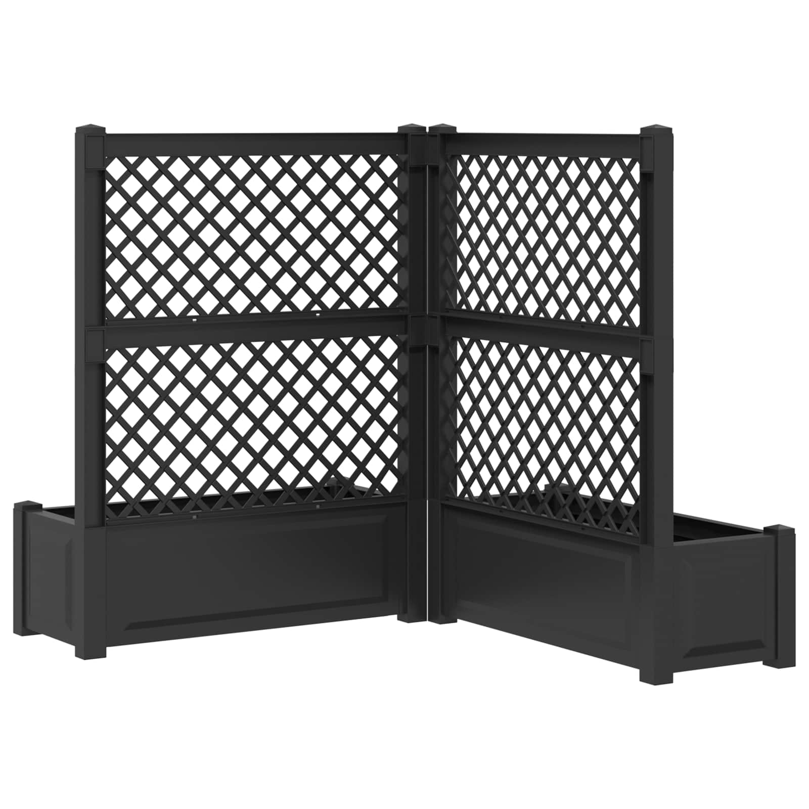 Μεγάλη Γλάστρα με Στήριγμα 2 pcs Ανθρακί 143 x 143 x 133,5 εκ - Pakobazaar