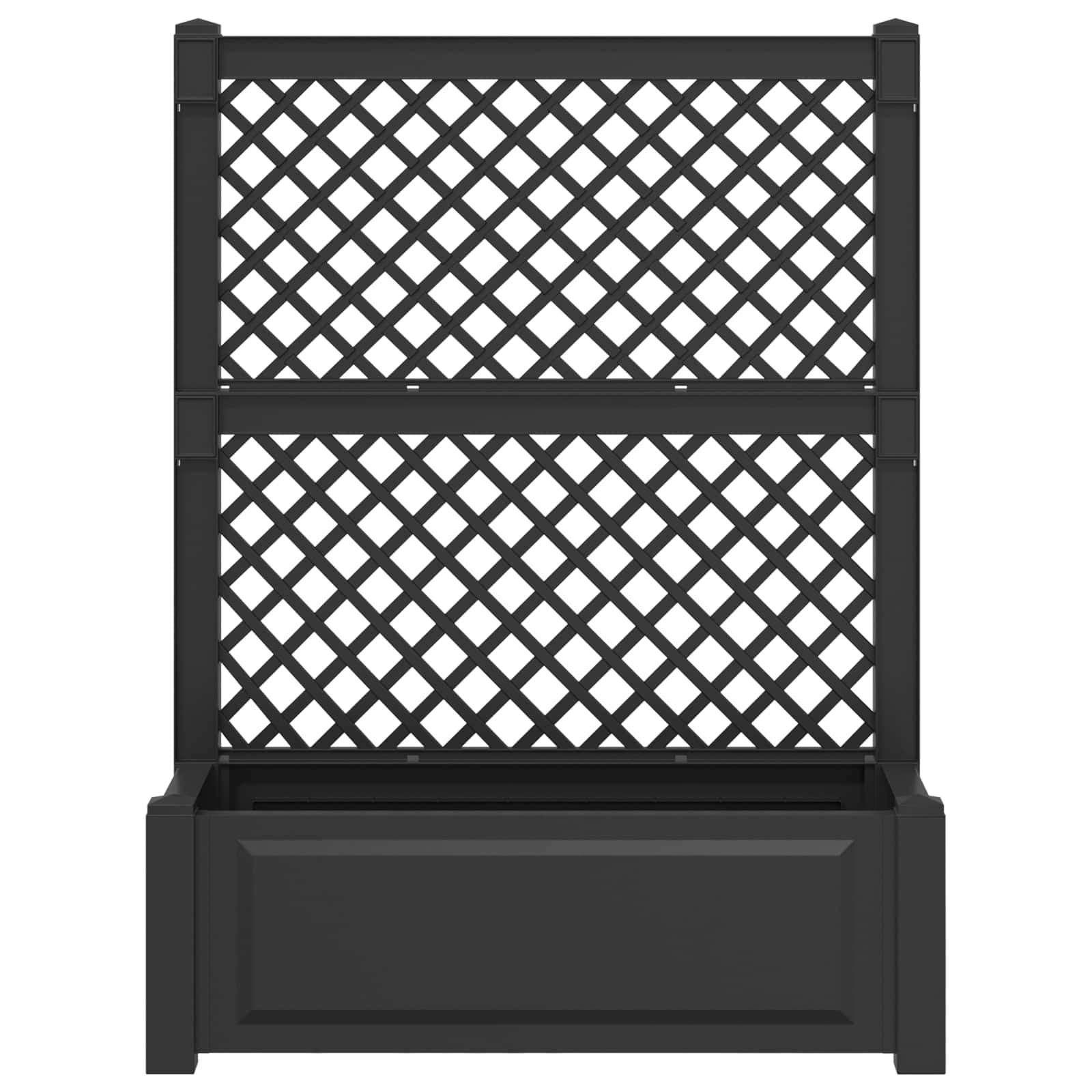 Μεγάλη Γλάστρα με Στήριγμα 2 pcs Ανθρακί 143 x 143 x 133,5 εκ - Pakobazaar