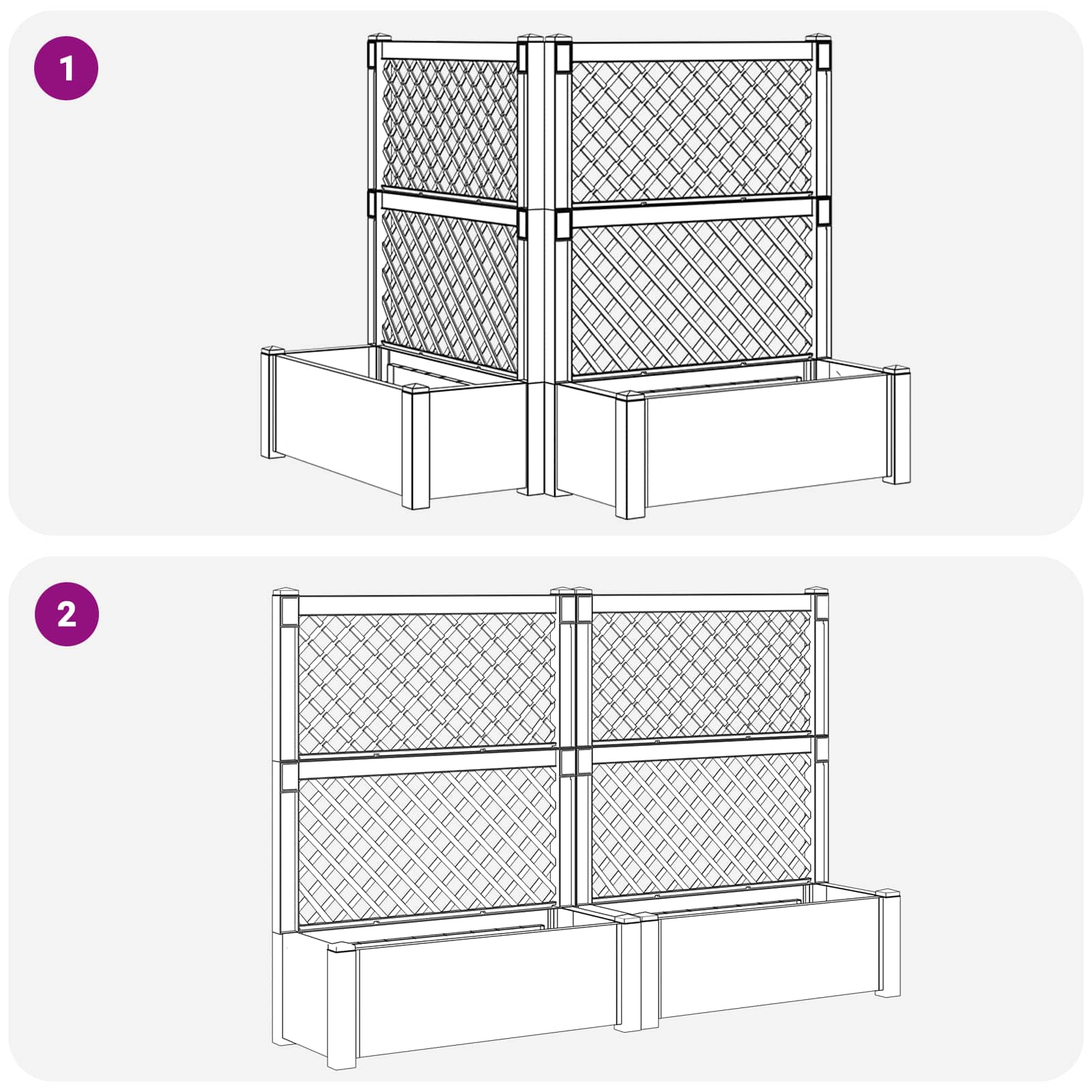 Μεγάλη Γλάστρα με Στήριγμα 2 pcs Ανθρακί 143 x 143 x 133,5 εκ - Pakobazaar