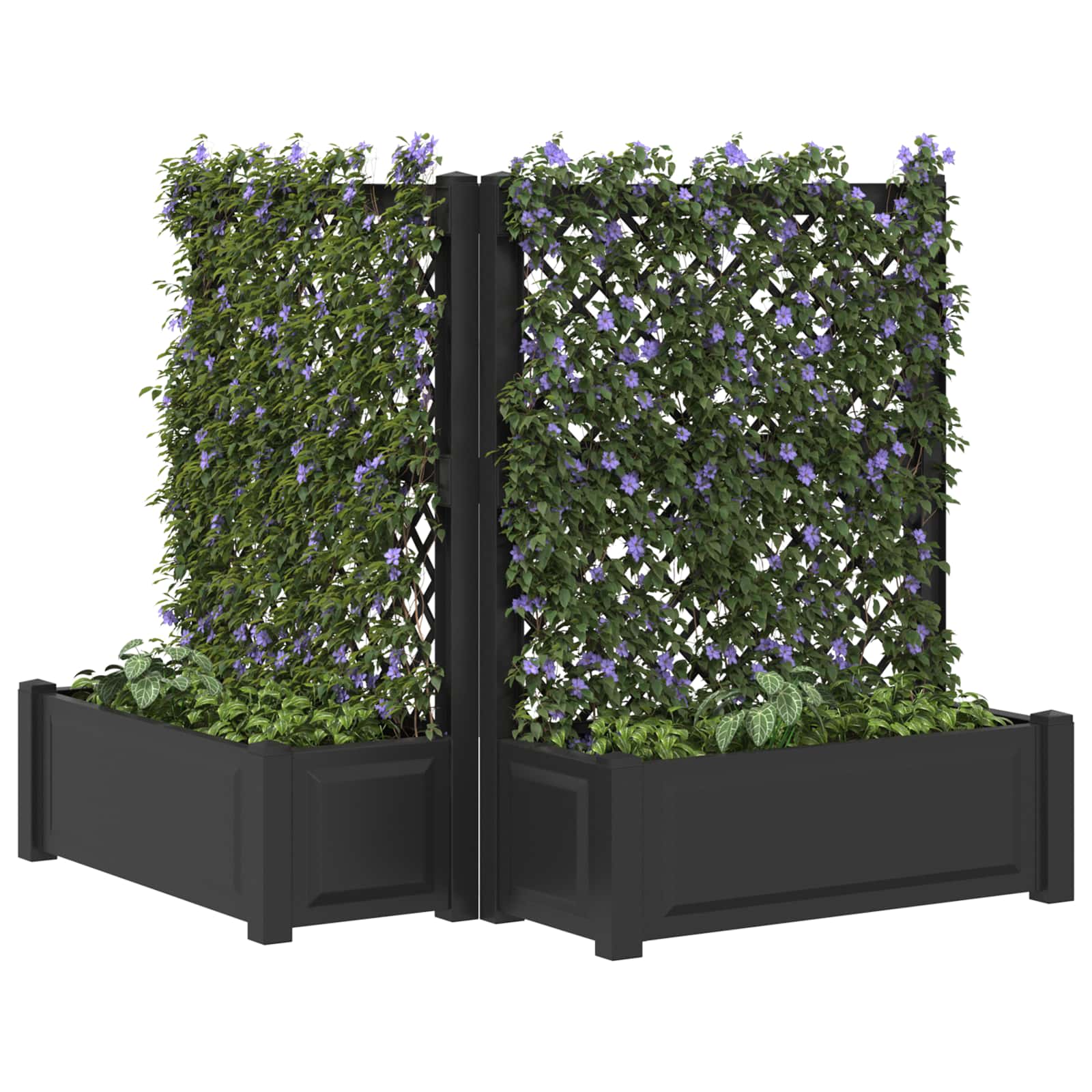 Μεγάλη Γλάστρα με Στήριγμα 2 pcs Ανθρακί 143 x 143 x 133,5 εκ - Pakobazaar