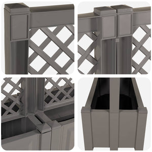 Μεγάλη Γλάστρα με Δίχτυ 2 pcs Γκρι 200 x 43 x 133,5 εκ PP - Pakobazaar