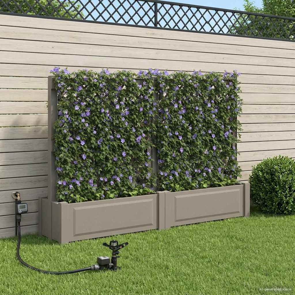 Μεγάλη Γλάστρα με Δίχτυ 2 pcs Γκρι 200 x 43 x 133,5 εκ PP - Pakobazaar