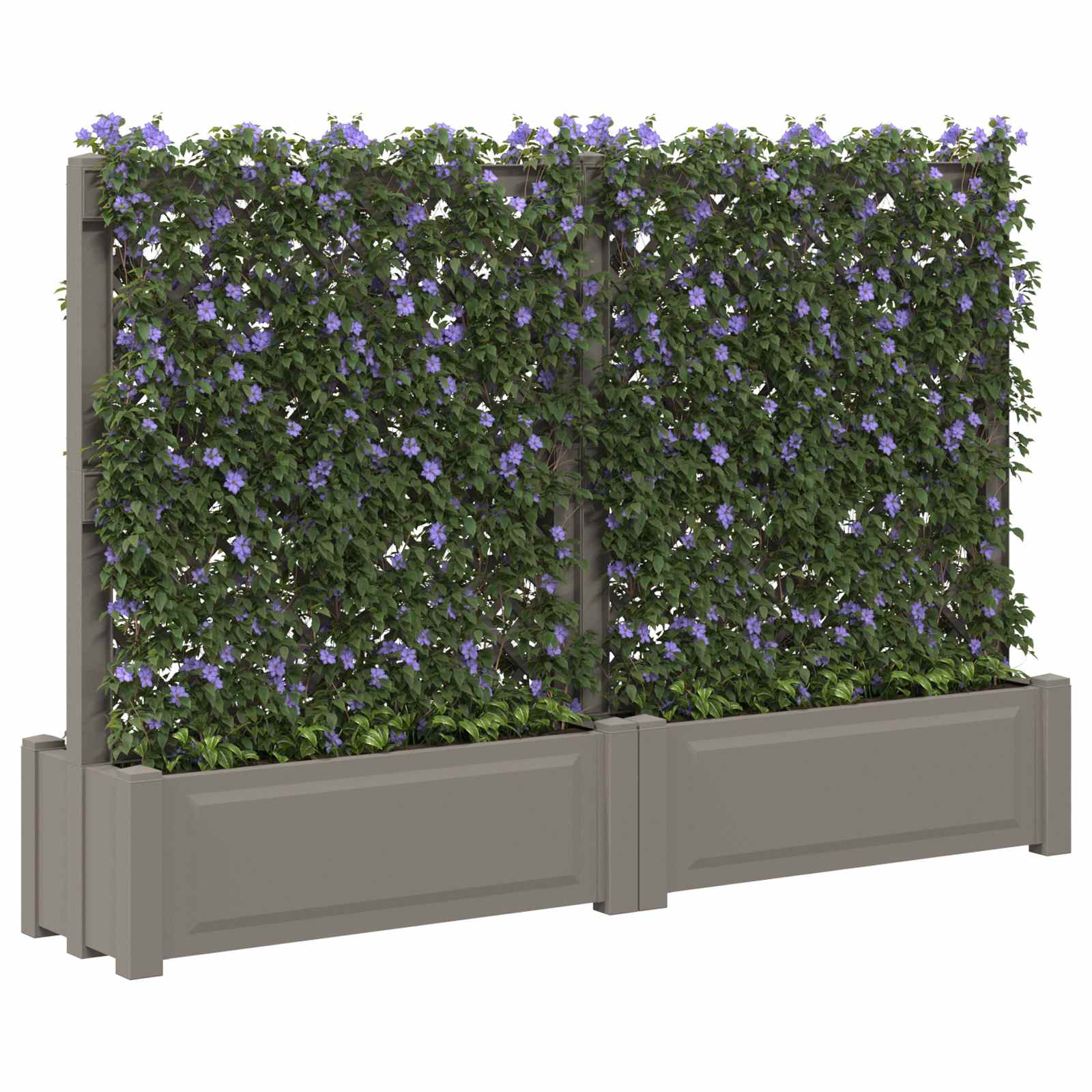 Μεγάλη Γλάστρα με Δίχτυ 2 pcs Γκρι 200 x 43 x 133,5 εκ PP - Pakobazaar