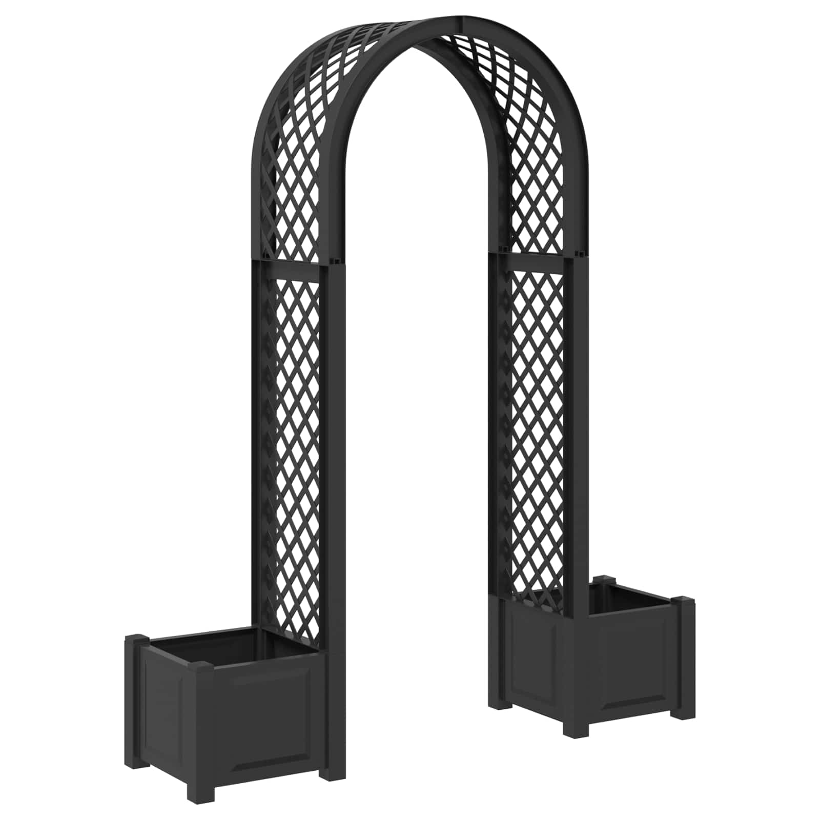 Αψίδα Ρόδου με Γλάστρα Ανθρακί 168,5 x 43 x 207 εκ PP - Pakobazaar