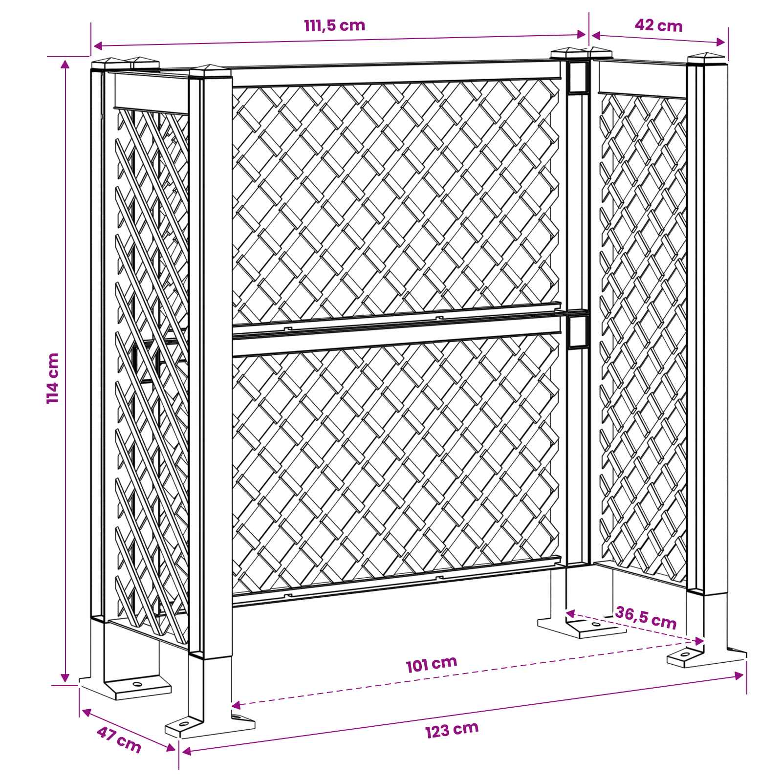 Πέργκολα κάδου Ανθρακί 123 x 47 x 114 εκ PP - Pakobazaar