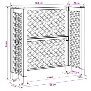 Πέργκολα κάδου Ανθρακί 123 x 47 x 114 εκ PP - Pakobazaar