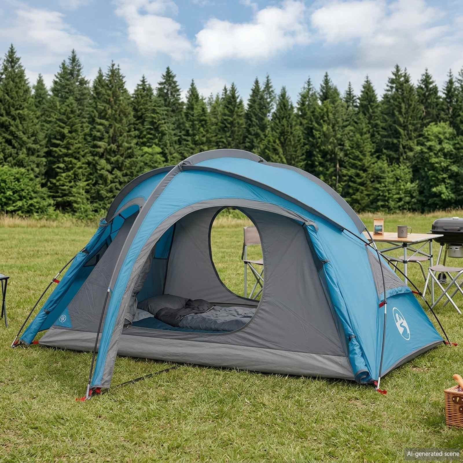 Σκηνή trekking με αδιάβροχο 2 άτομο 2 Άτομα Μπλε - Pakobazaar