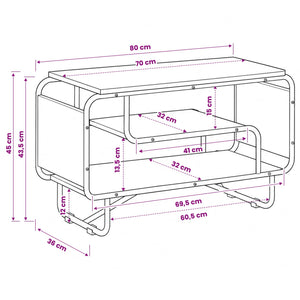 Βάση TV 80 x 36 x 45 εκ. Sonoma Δρυς Επεξεργασμένο Ξύλο - Pakobazaar