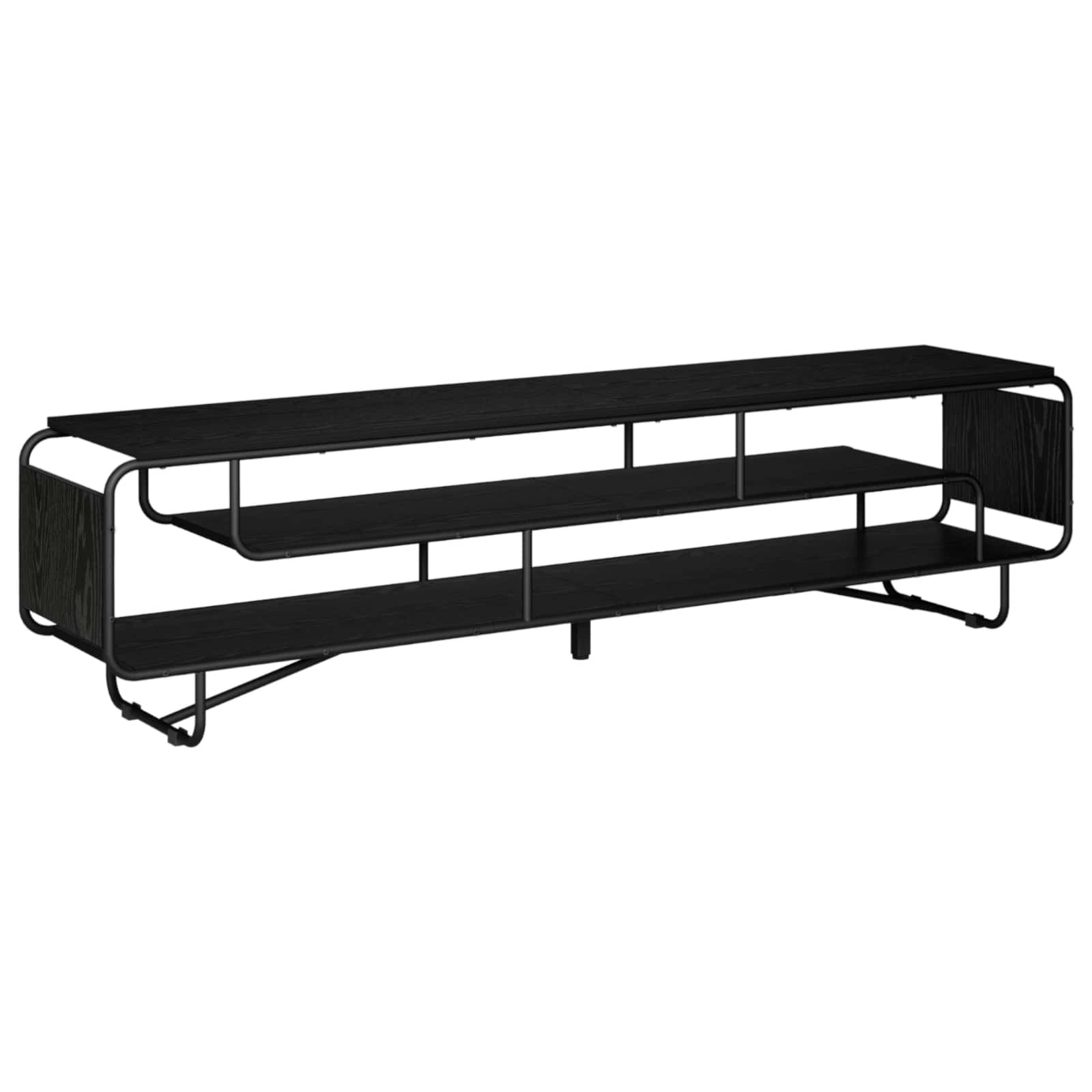 Βάση TV 180 x 36 x 45 εκ. Μαύρη Δρυς Επεξεργασμένο Ξύλο - Pakobazaar