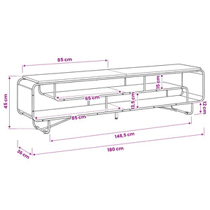 Βάση TV 180 x 36 x 45 εκ. Γκρι Sonoma Επεξεργασμένο Ξύλο