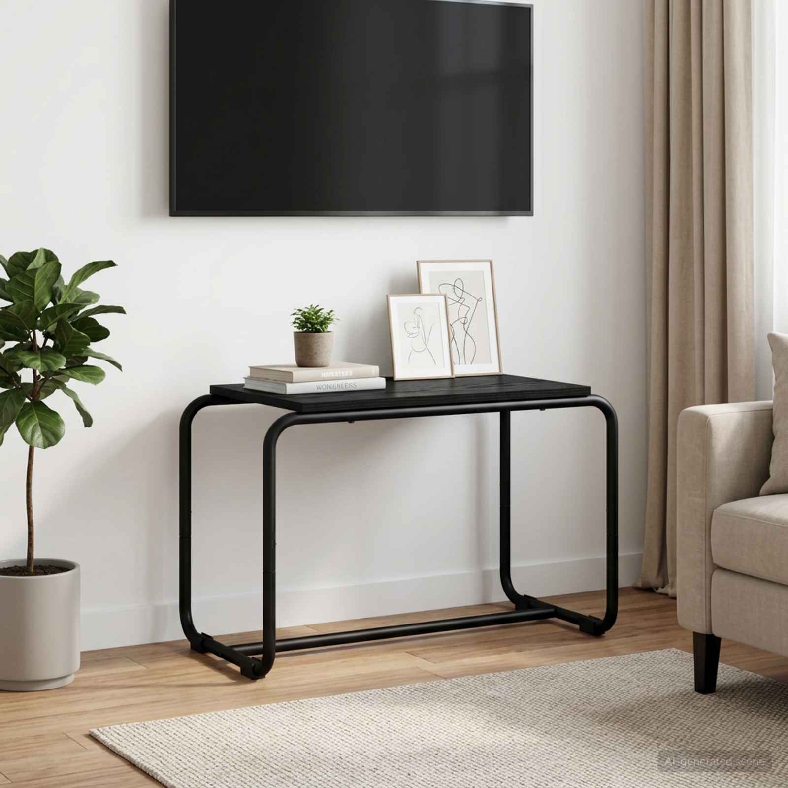 Βάση TV 60 x 35.5 x 42 cm Μαύρη Δρυς Επεξεργασμένο Ξύλο