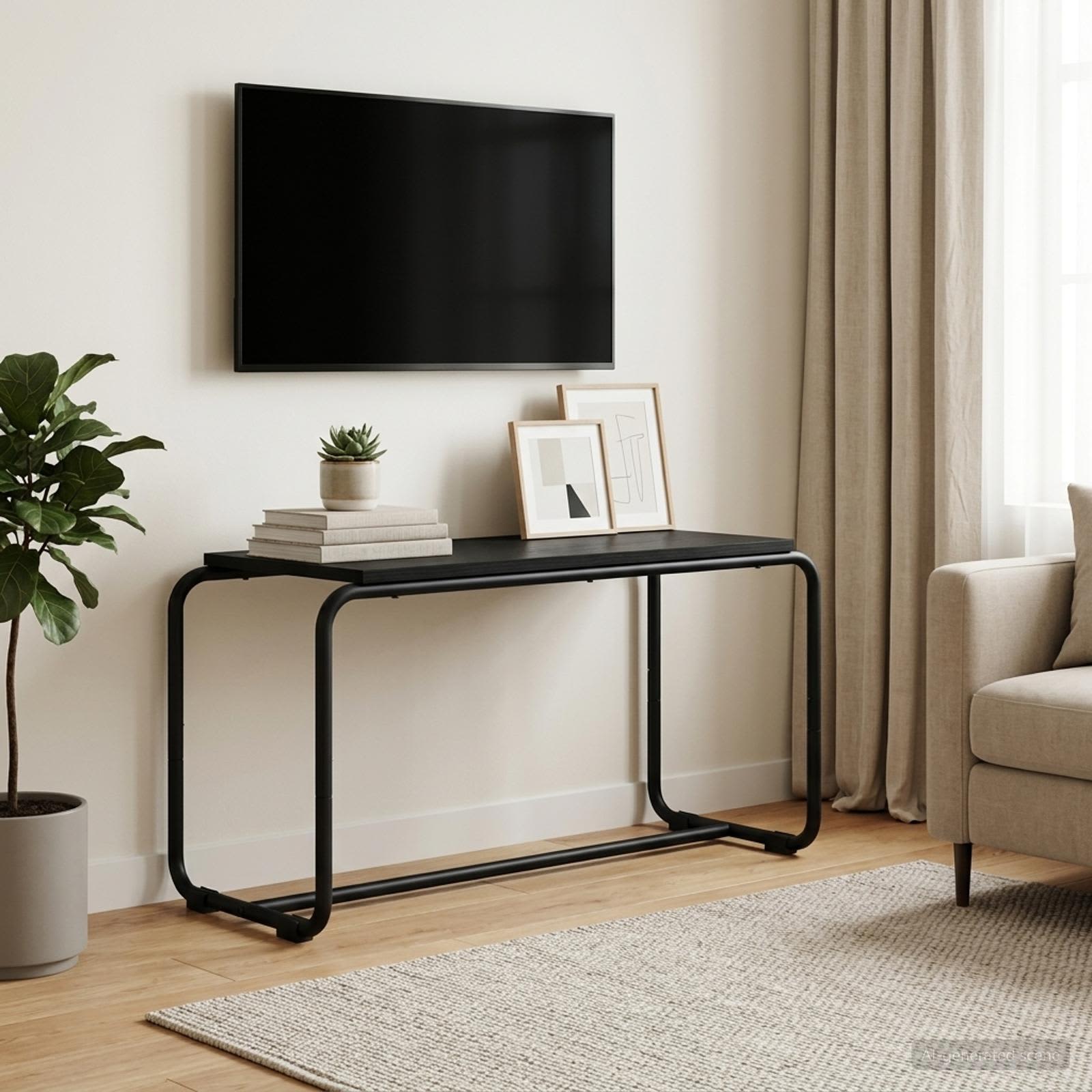 Βάση TV 80 x 35.5 x 42 cm Μαύρη Δρυς Επεξεργασμένο Ξύλο