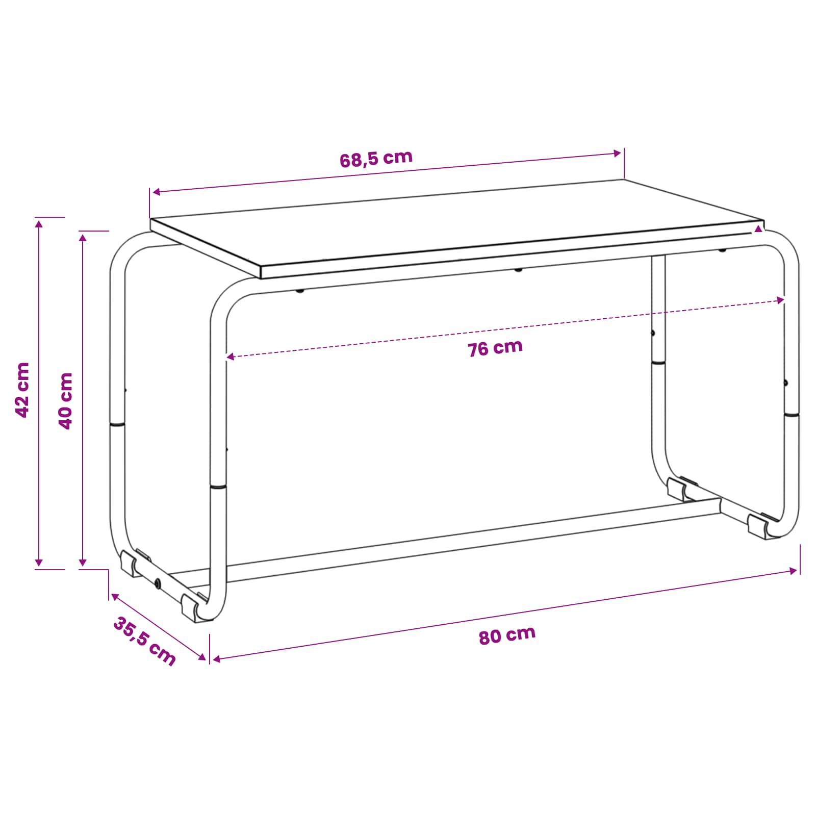 Βάση TV 80 x 35.5 x 42 cm Καπνισμένο Ξύλο Δρυός - Pakobazaar