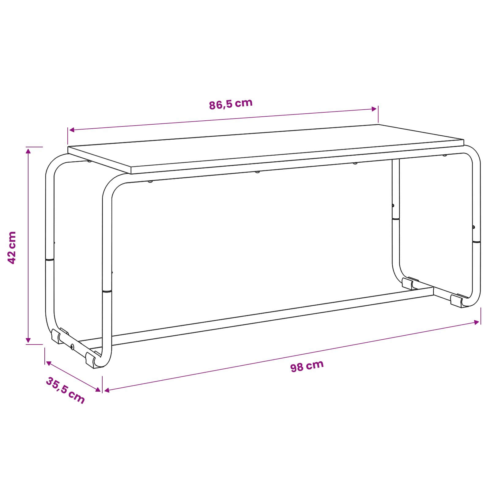 Βάση TV 98 x 35,5 x 42 cm Sonoma Δρυς Επεξεργασμένο Ξύλο - Pakobazaar