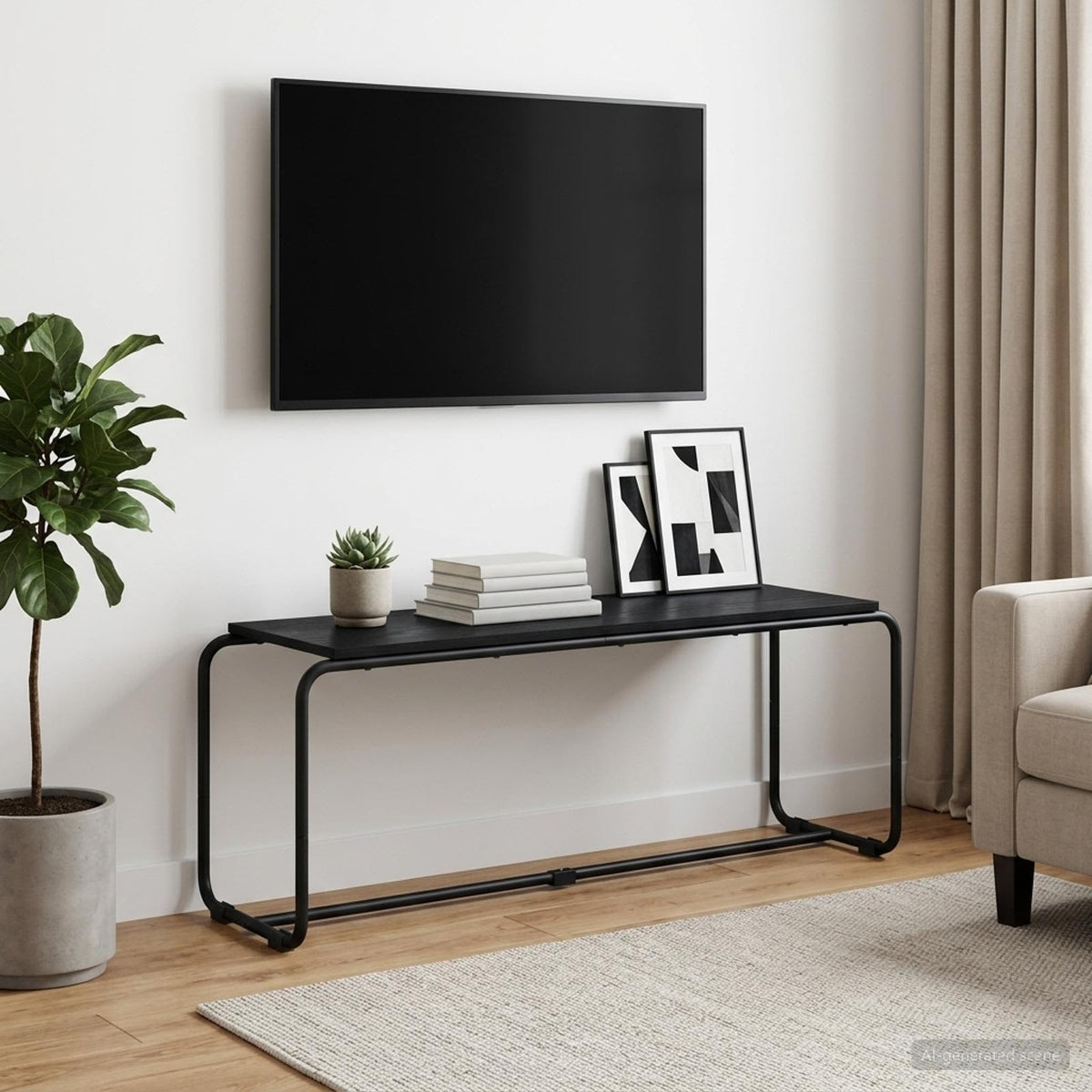Βάση TV 113.5 x 35.5 x 42 cm Μαύρη Δρυς Επεξεργασμένο Ξύλο - Pakobazaar