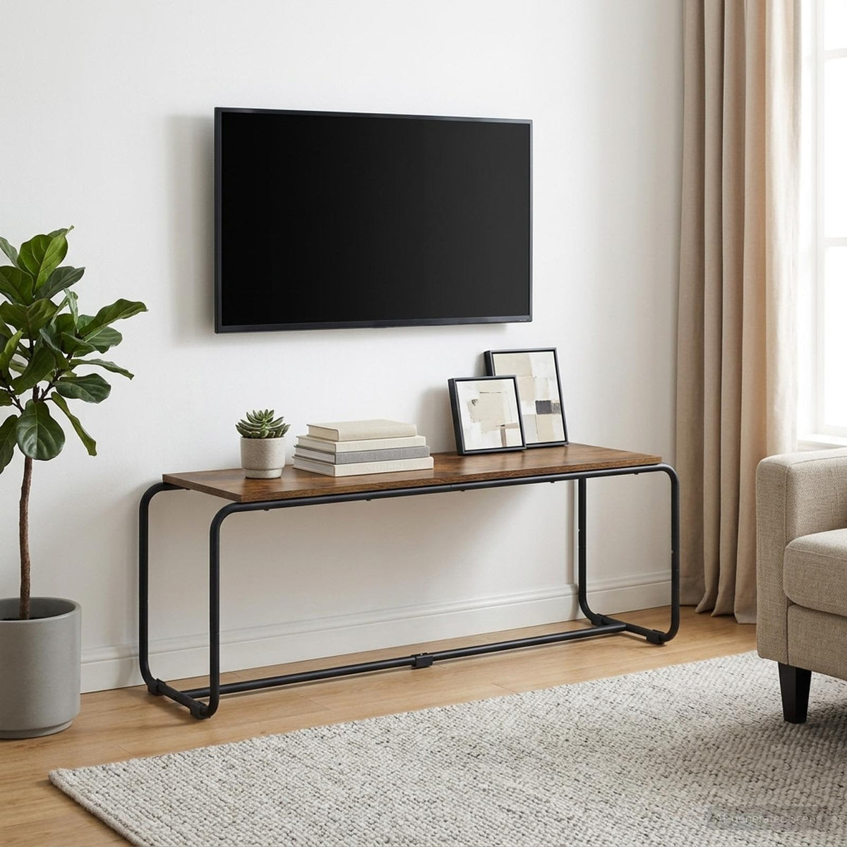 Βάση TV 113.5 x 35.5 x 42 cm Καπνισμένο Ξύλο Δρυός