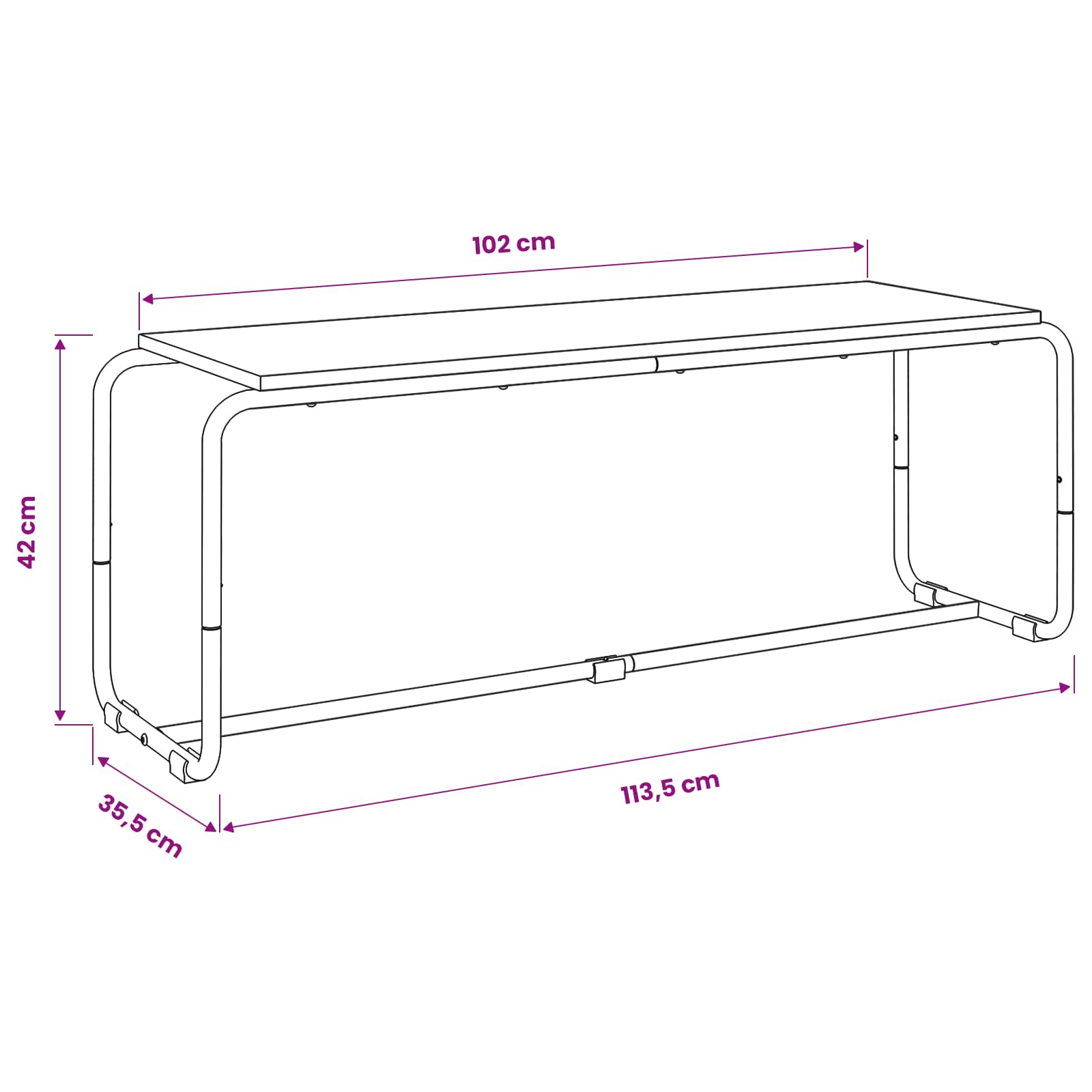 Βάση TV 113.5 x 35.5 x 42 cm Παλαιωμένο ξύλο Επεξεργασμένο Ξύλο - Pakobazaar