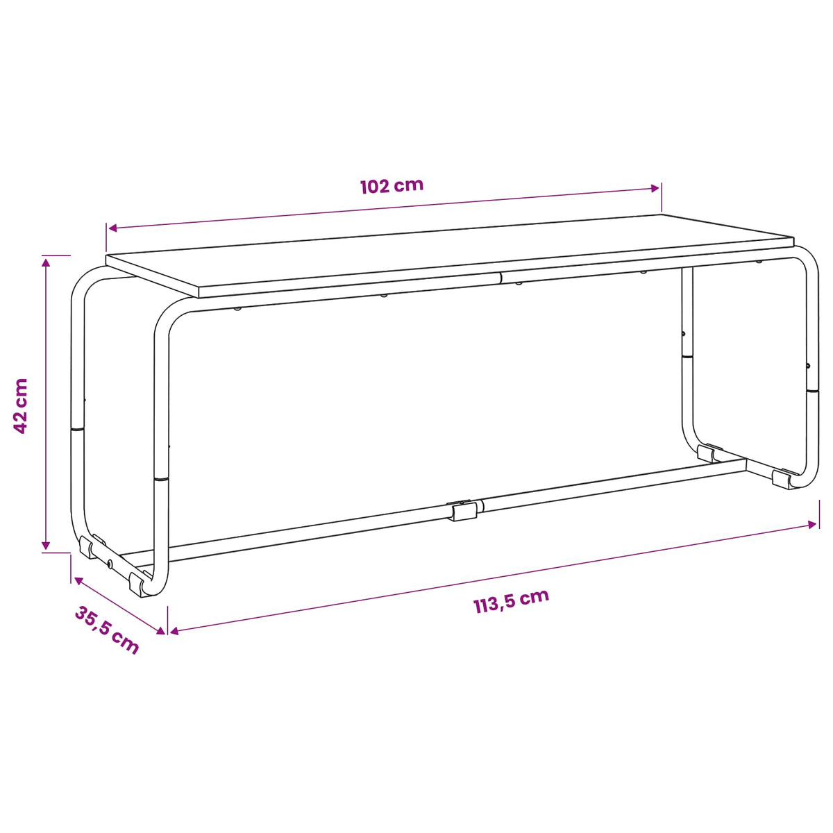 Βάση TV 113.5 x 35.5 x 42 cm Artisan Δρυς Επεξεργασμένο Ξύλο - Pakobazaar