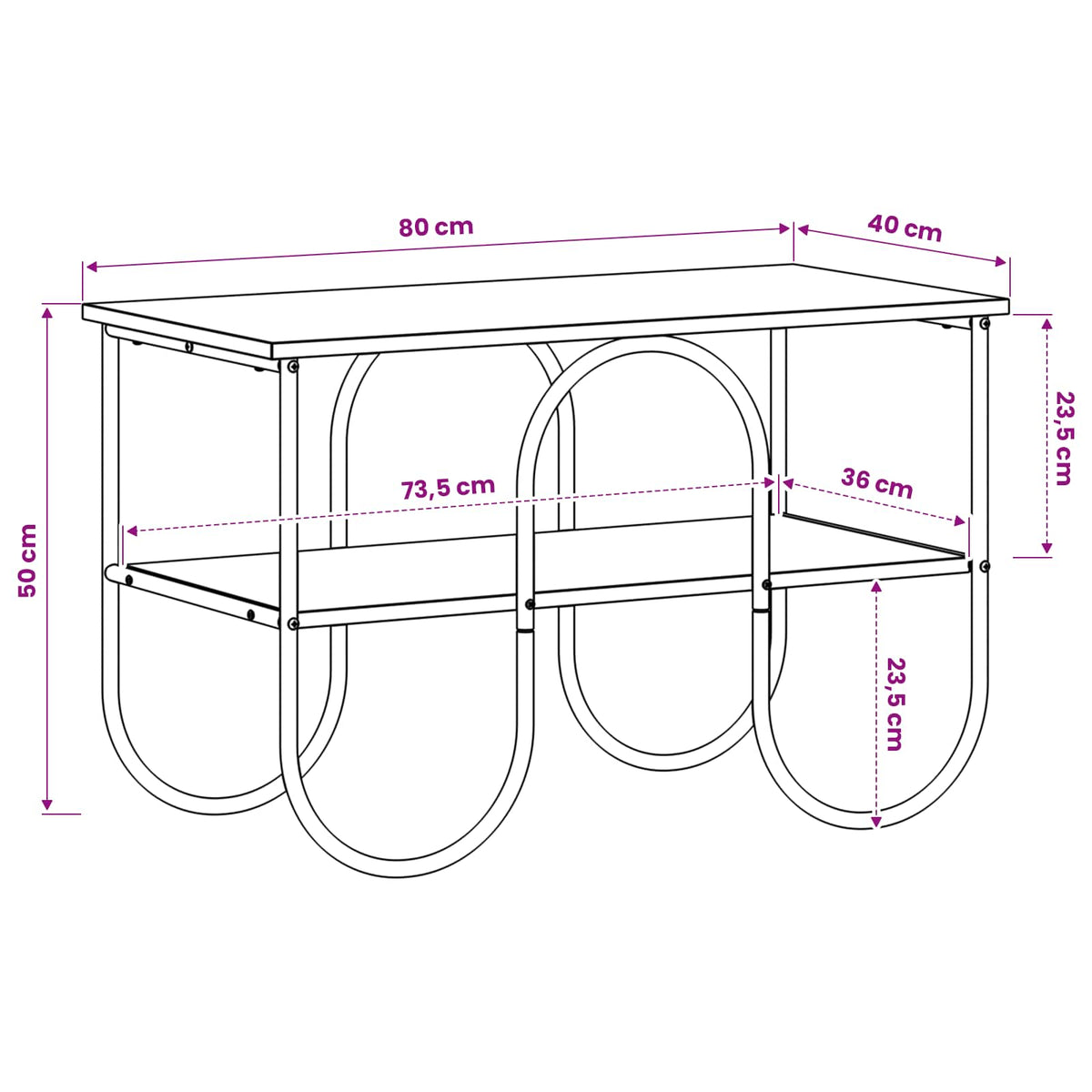Βάση TV 80 x 40 x 50 cm Sonoma Δρυς Επεξεργασμένο Ξύλο - Pakobazaar