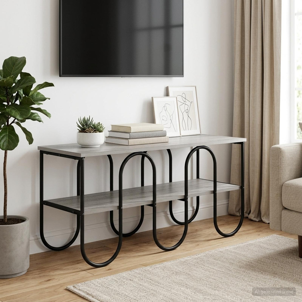 Βάση TV 100 x 40 x 50 cm Γκρι Sonoma Επεξεργασμένο Ξύλο