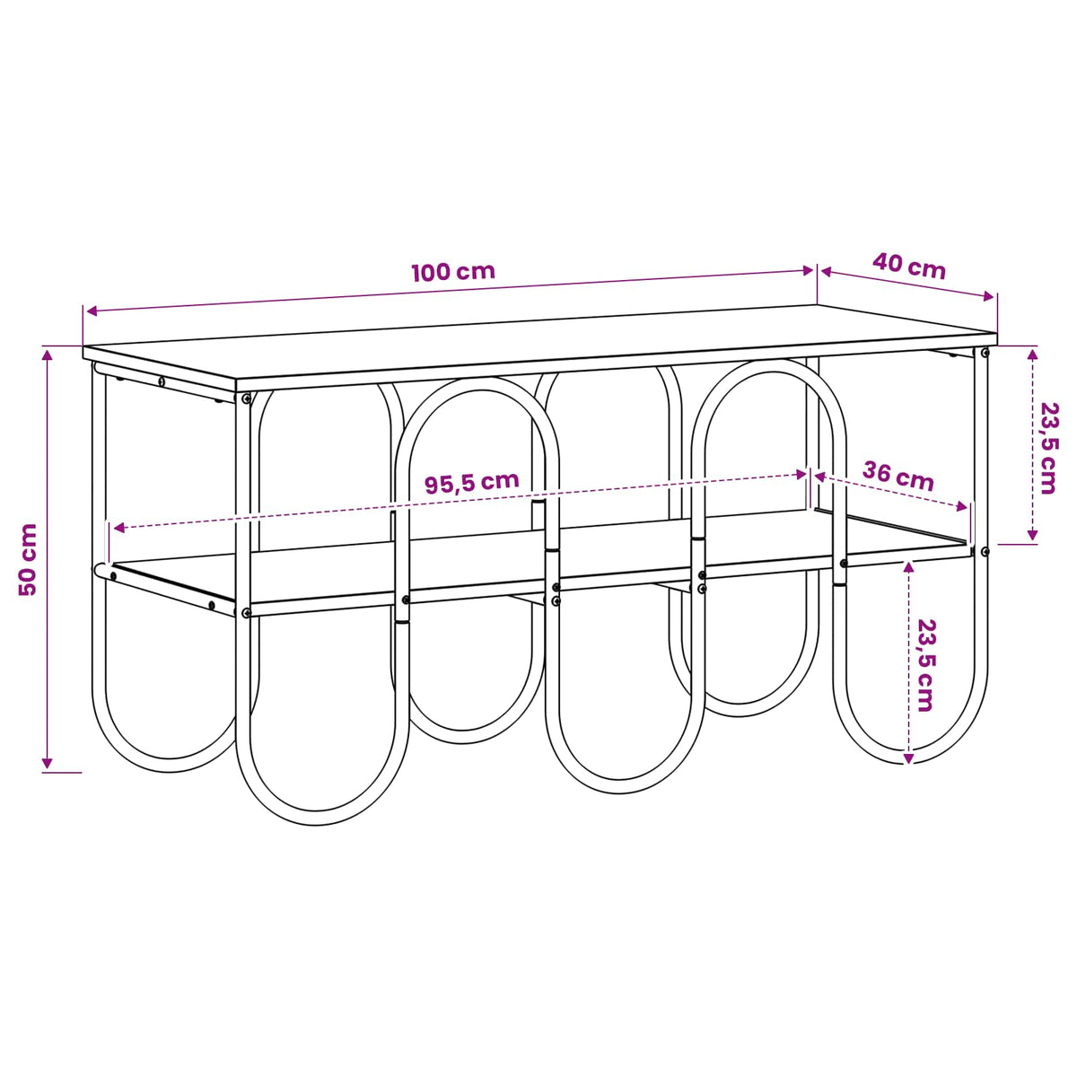 Βάση TV 100 x 40 x 50 cm Παλαιωμένο ξύλο Επεξεργασμένο Ξύλο