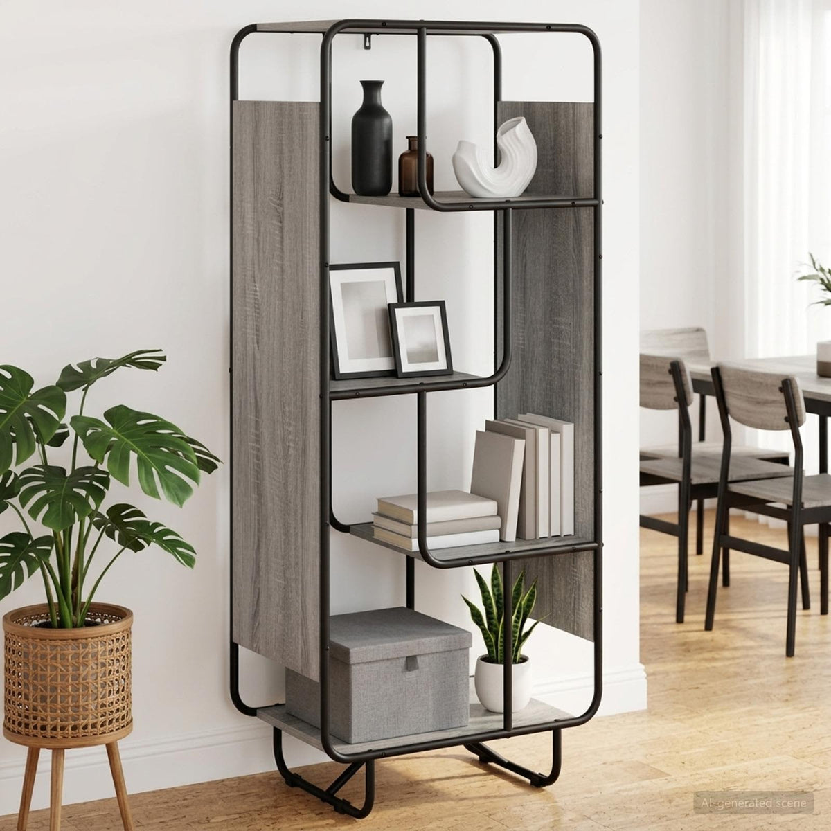 Ψηλός μπουφές Γκρι Sonoma 60 x 37.5 x 144 cm Επεξεργασμένο Ξύλο