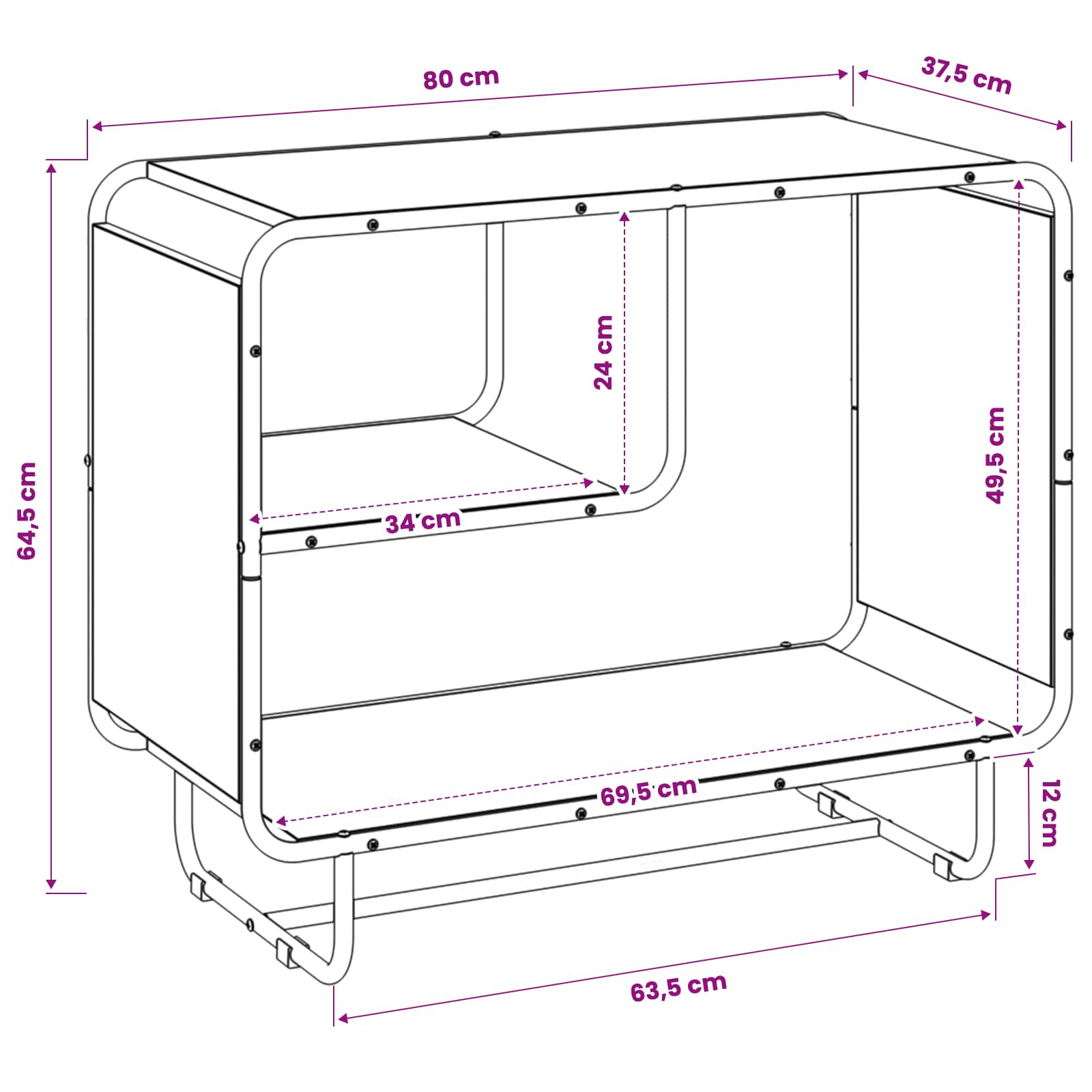 Μπουφές Artisan Δρυς 80 x 37,5 x 64,5 εκ. Επεξεργασμένο Ξύλο