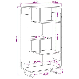 Ψηλός μπουφές Μαύρη Δρυς 80 x 37.5 x 144 cm Επεξεργασμένο Ξύλο - Pakobazaar