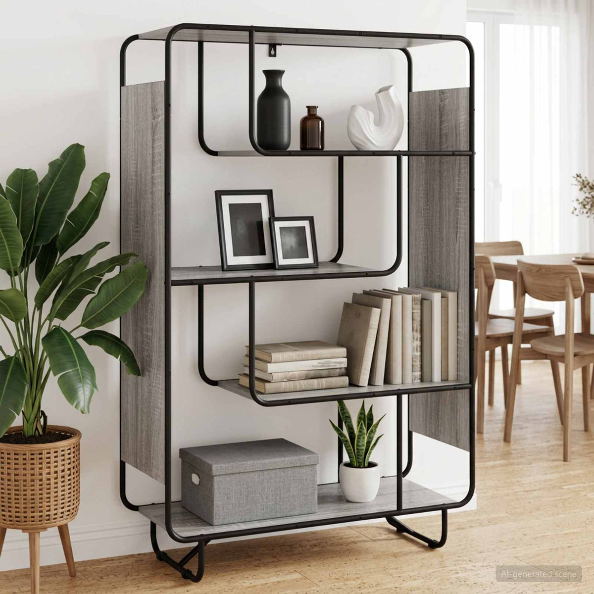 Ψηλός μπουφές Γκρι Sonoma 93.5 x 37.5 x 144 cm - Pakobazaar