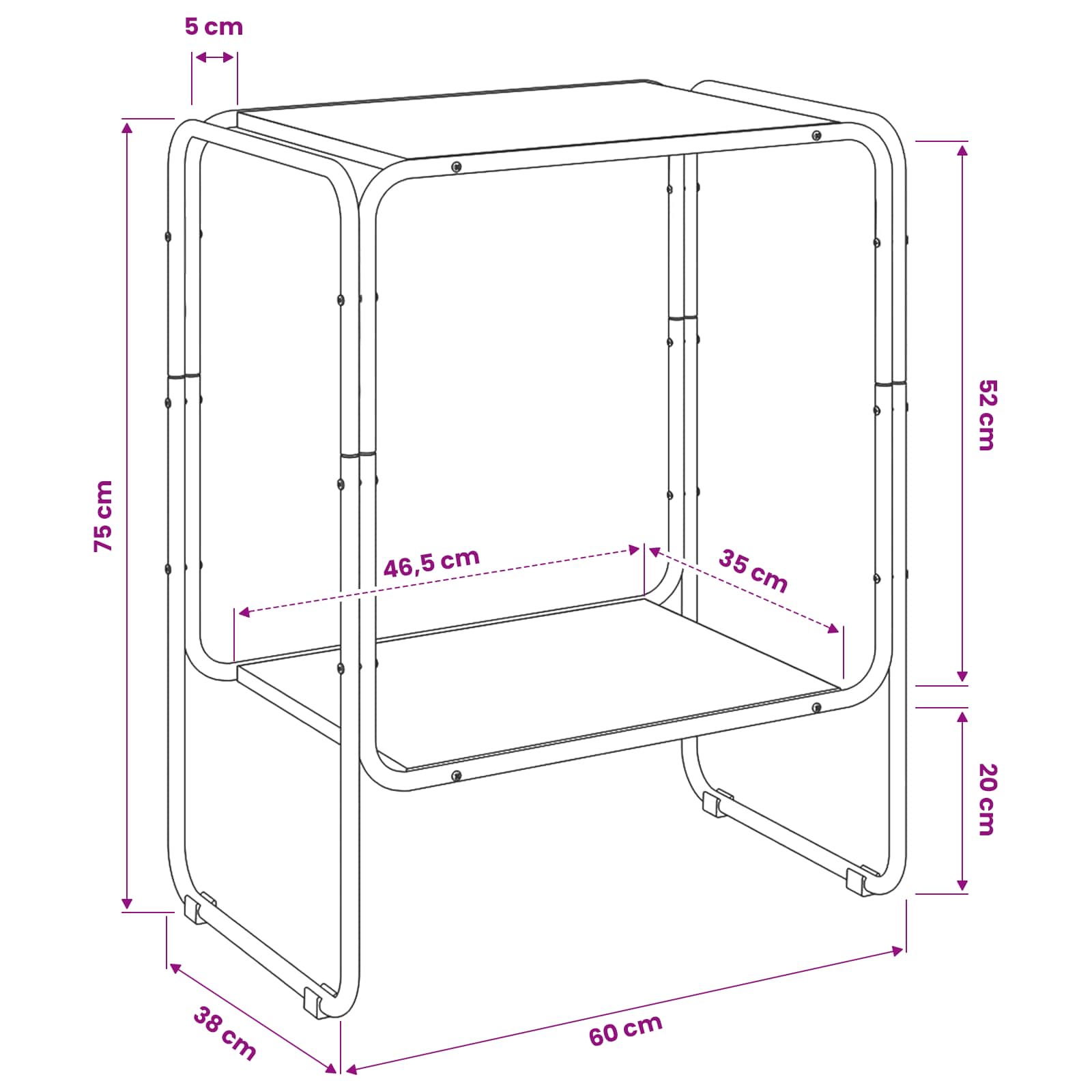 Μπουφές Γκρι Sonoma 60 x 38 x 75 εκ. Τεχνητό ξύλο