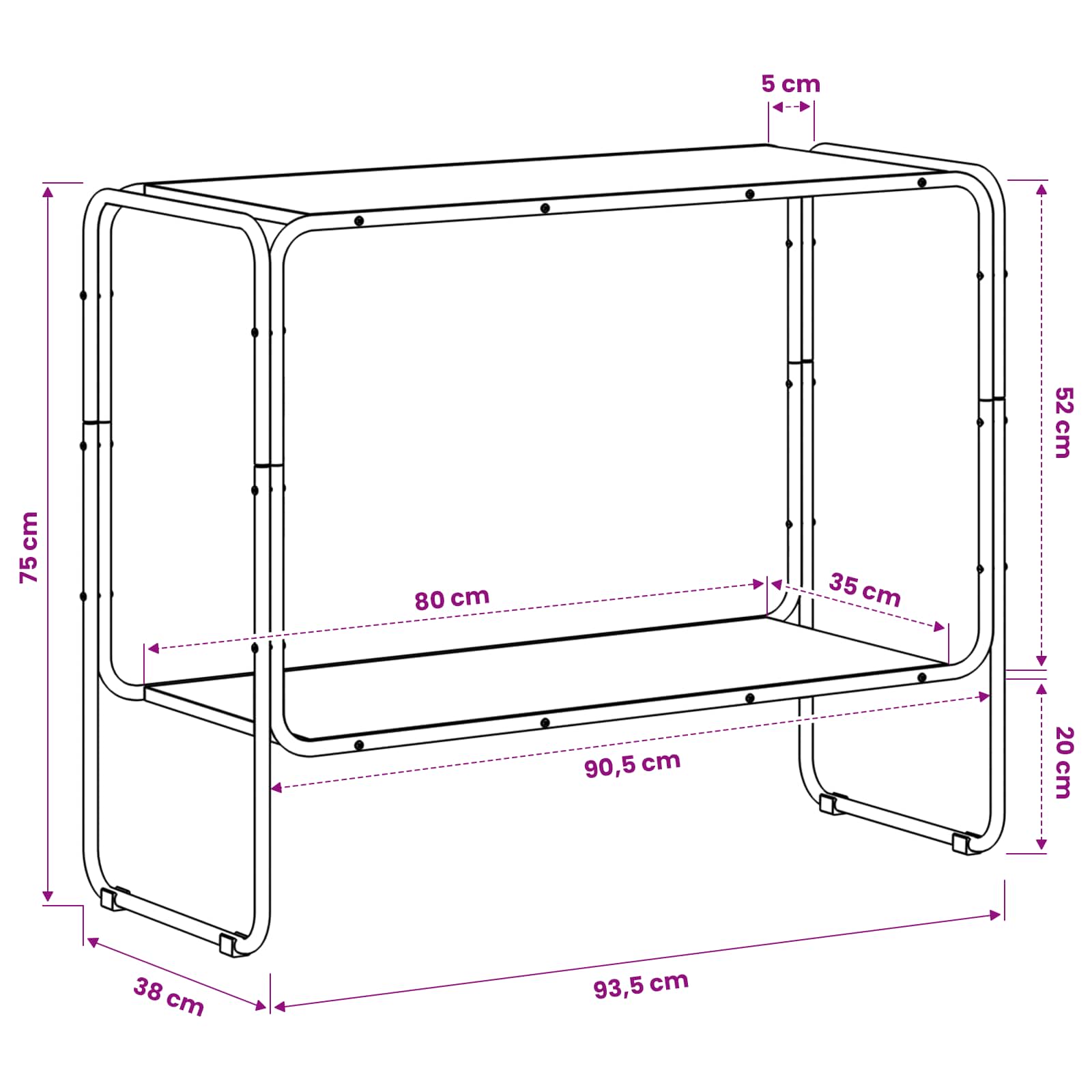 Μπουφές Sonoma Δρυς 93.5 x 38 x 75 cm Τεχνητό ξύλο