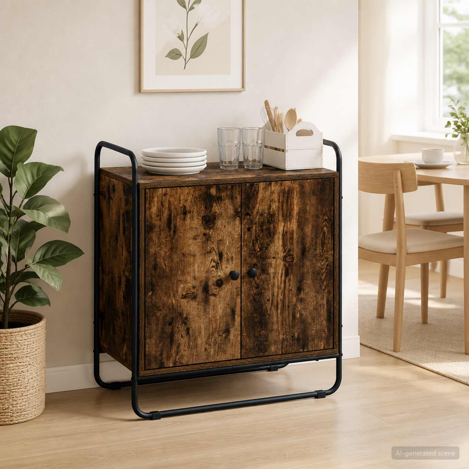 Μπουφές Καπνισμένο Ξύλο Δρυός 68 x 35 x 75 cm