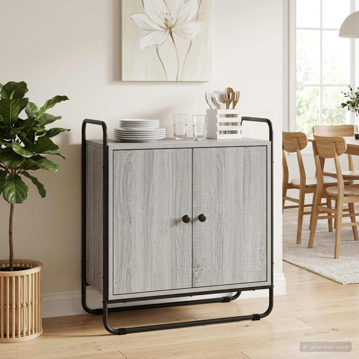 Μπουφές Γκρι Sonoma 68 x 35 x 75 cm Επεξεργασμένο Ξύλο