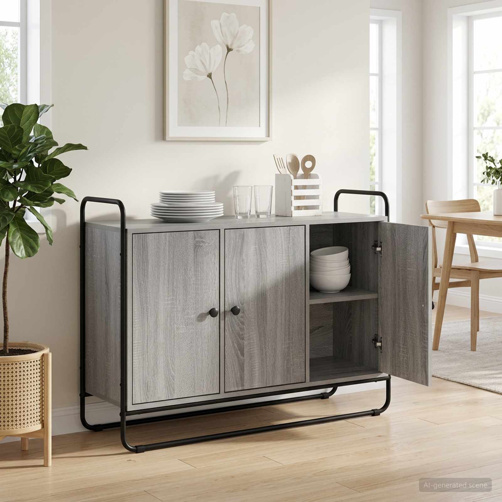 Μπουφές Γκρι Sonoma 102 x 35 x 75 εκ Επεξεργασμένο Ξύλο - Pakobazaar