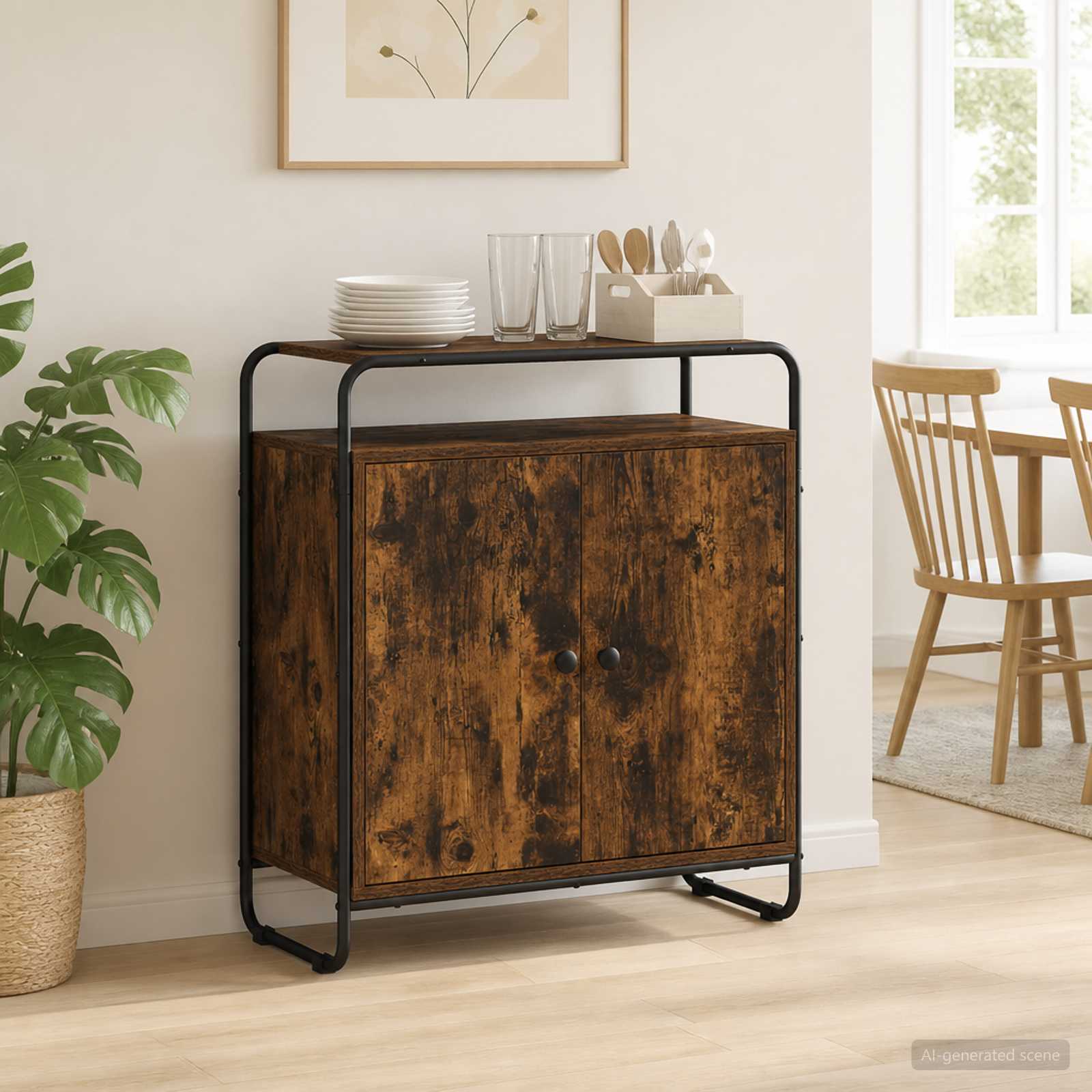 Μπουφές Καπνισμένο Ξύλο Δρυός 68 x 35 x 75 cm