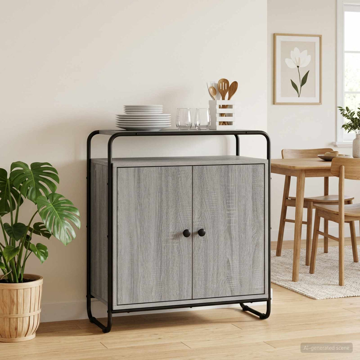 Μπουφές Γκρι Sonoma 68 x 35 x 75 cm Επεξεργασμένο Ξύλο