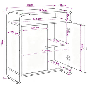 Μπουφές Γκρι Sonoma 68 x 35 x 75 cm Επεξεργασμένο Ξύλο