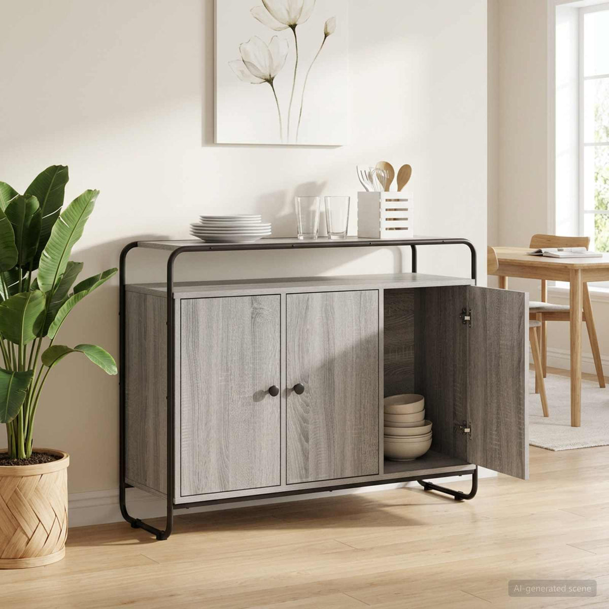 Μπουφές Γκρι Sonoma 102 x 35 x 75 εκ Επεξεργασμένο Ξύλο - Pakobazaar