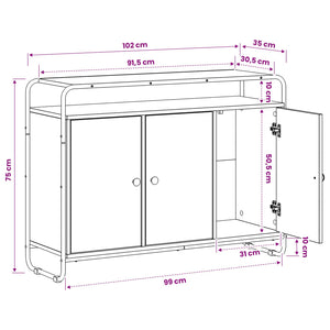 Μπουφές Artisan Δρυς 102 x 35 x 75 εκ Επεξεργασμένο Ξύλο