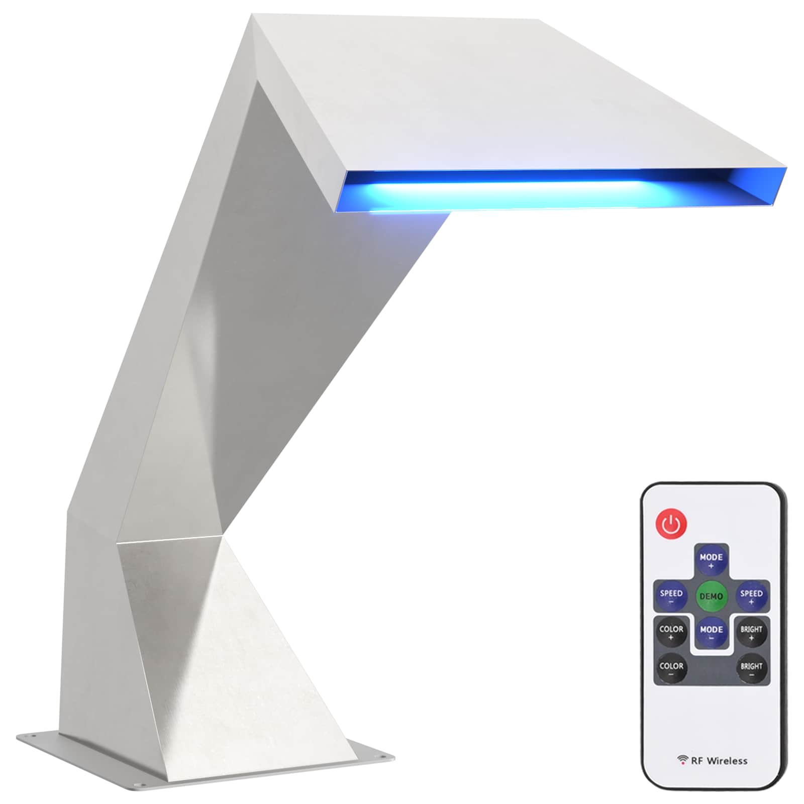 Καταρράκτης πισίνας με RGB LED Ανοξείδωτο Ατσάλι Ασημί