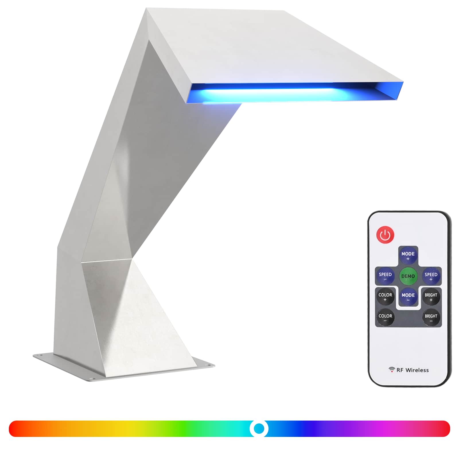 Καταρράκτης πισίνας με RGB LED Ανοξείδωτο Ατσάλι Ασημί