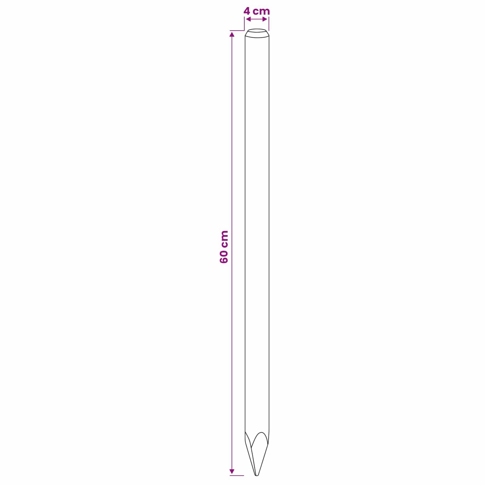 Πό posts φράχτη 15 τμχ. Πράσινο 60 cm Μασίφ Ξύλο Πεύκου - Pakobazaar