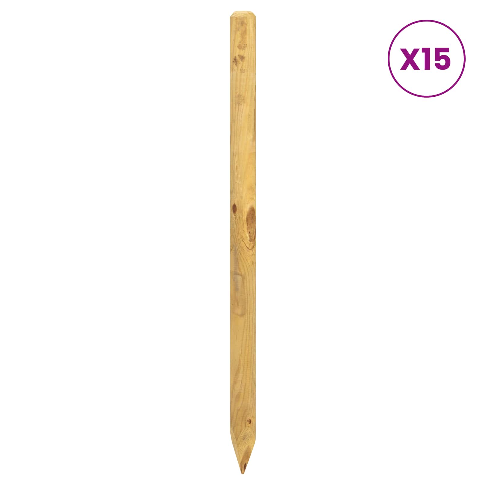 Πό posts φράχτη 15 τμχ. Πράσινο 60 cm Μασίφ Ξύλο Πεύκου - Pakobazaar