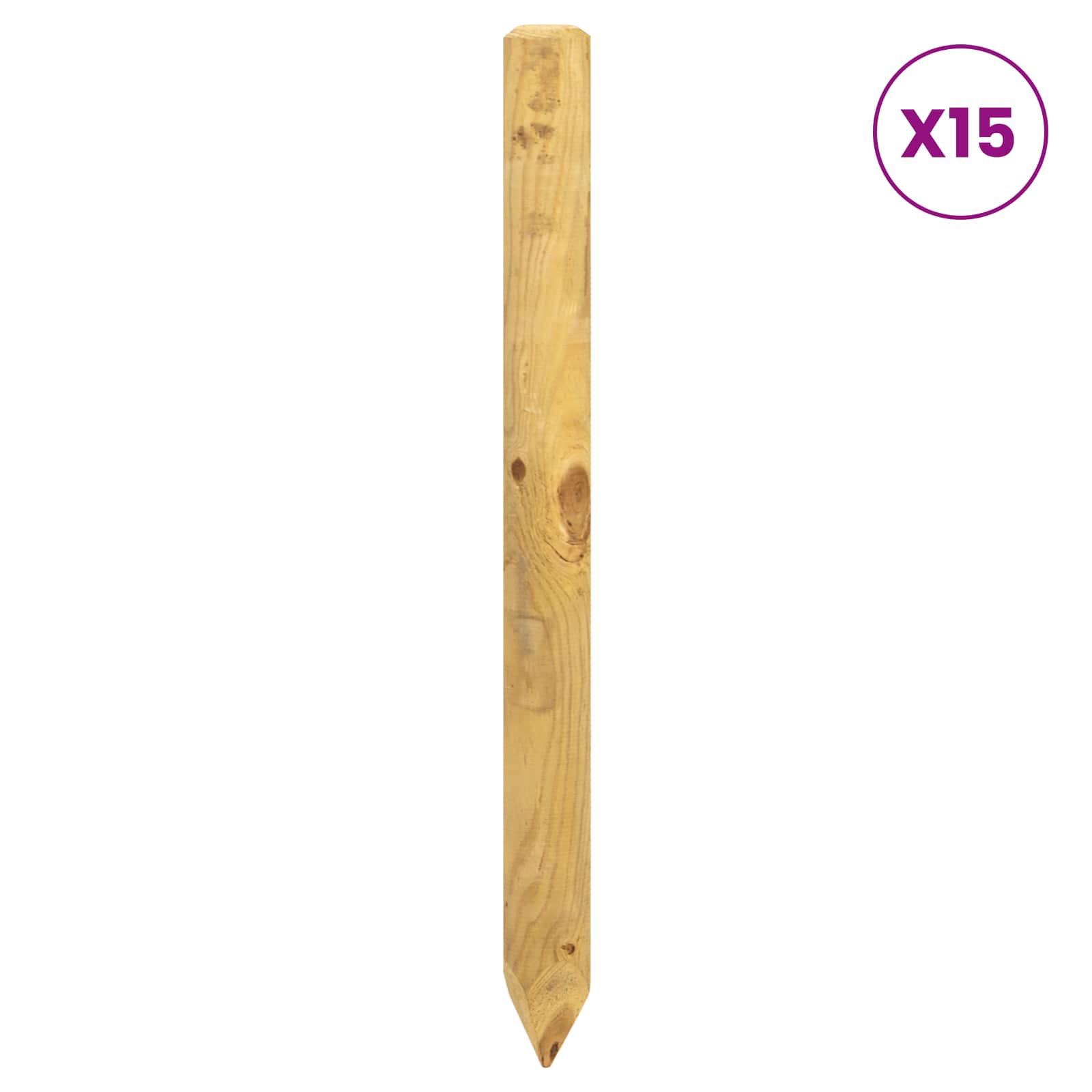 Πό posts φράχτη 15 τμχ. Πράσινο 60 cm Μασίφ Ξύλο Πεύκου - Pakobazaar