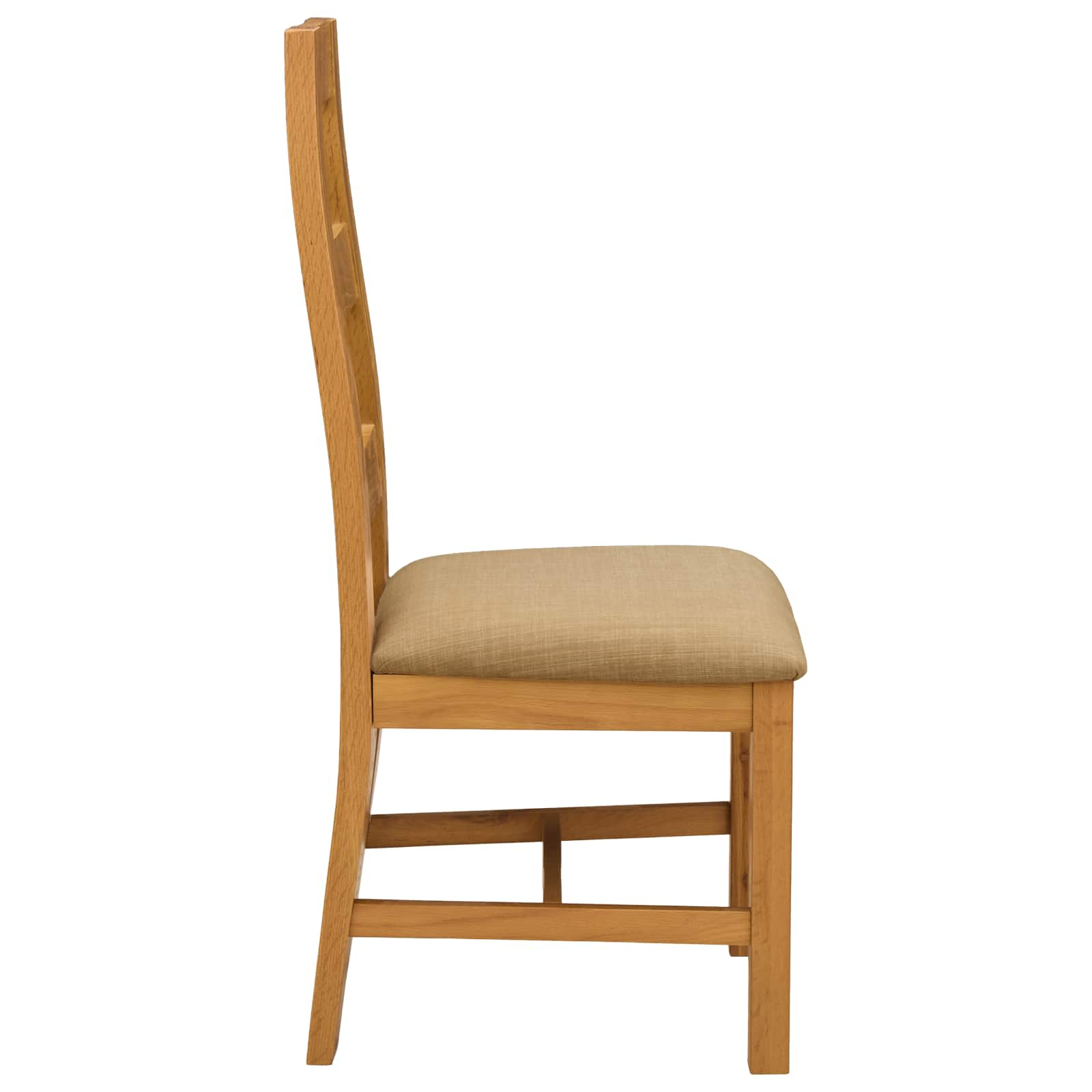 Καρέκλα τραπεζαρίας 2 pcs Στερεό Ξύλο Δρυός Μπεζ - Pakobazaar