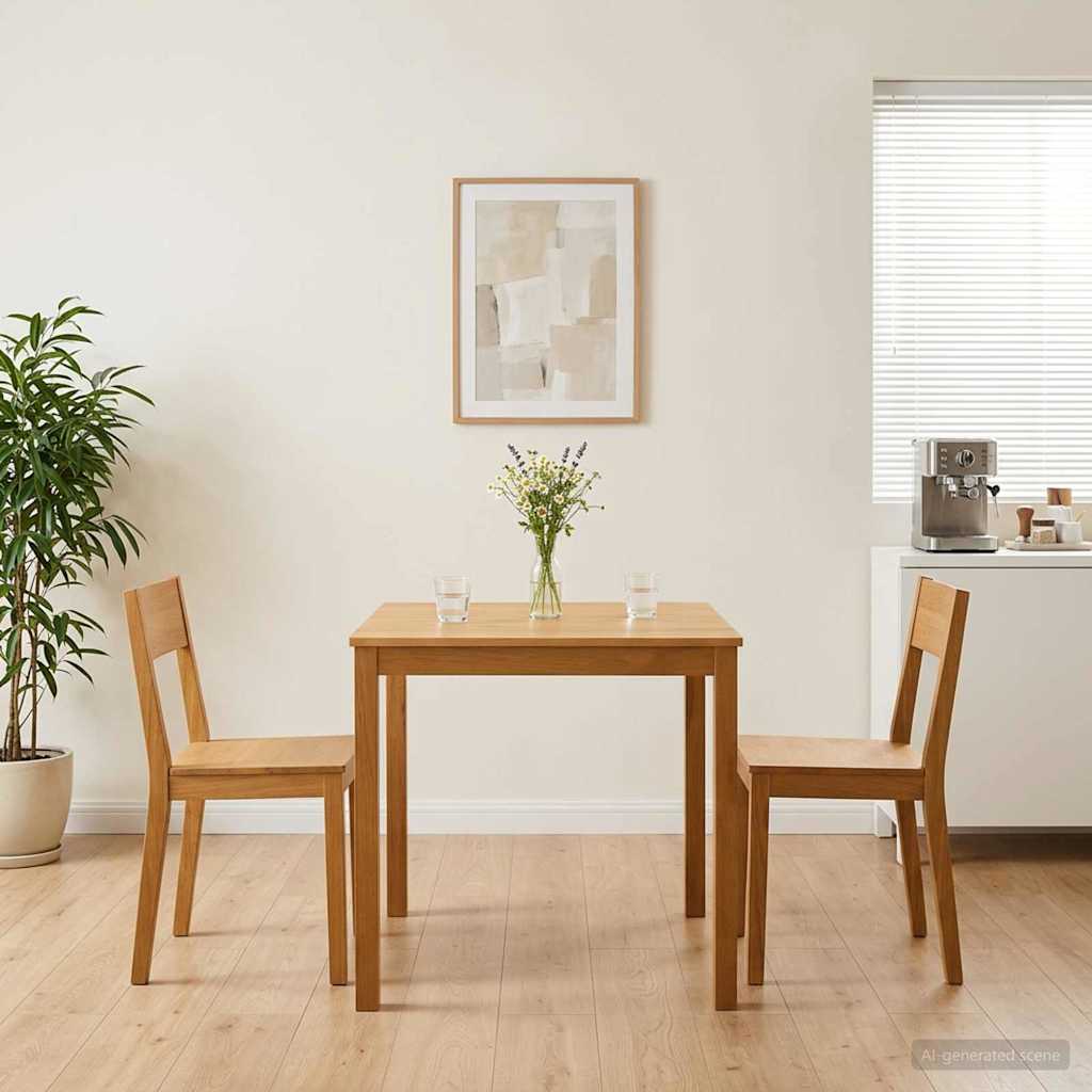 Τραπεζαρία 75 x 75 x 75 cm Στερεό Ξύλο Δρυός Φυσικό τετράγωνο - Pakobazaar