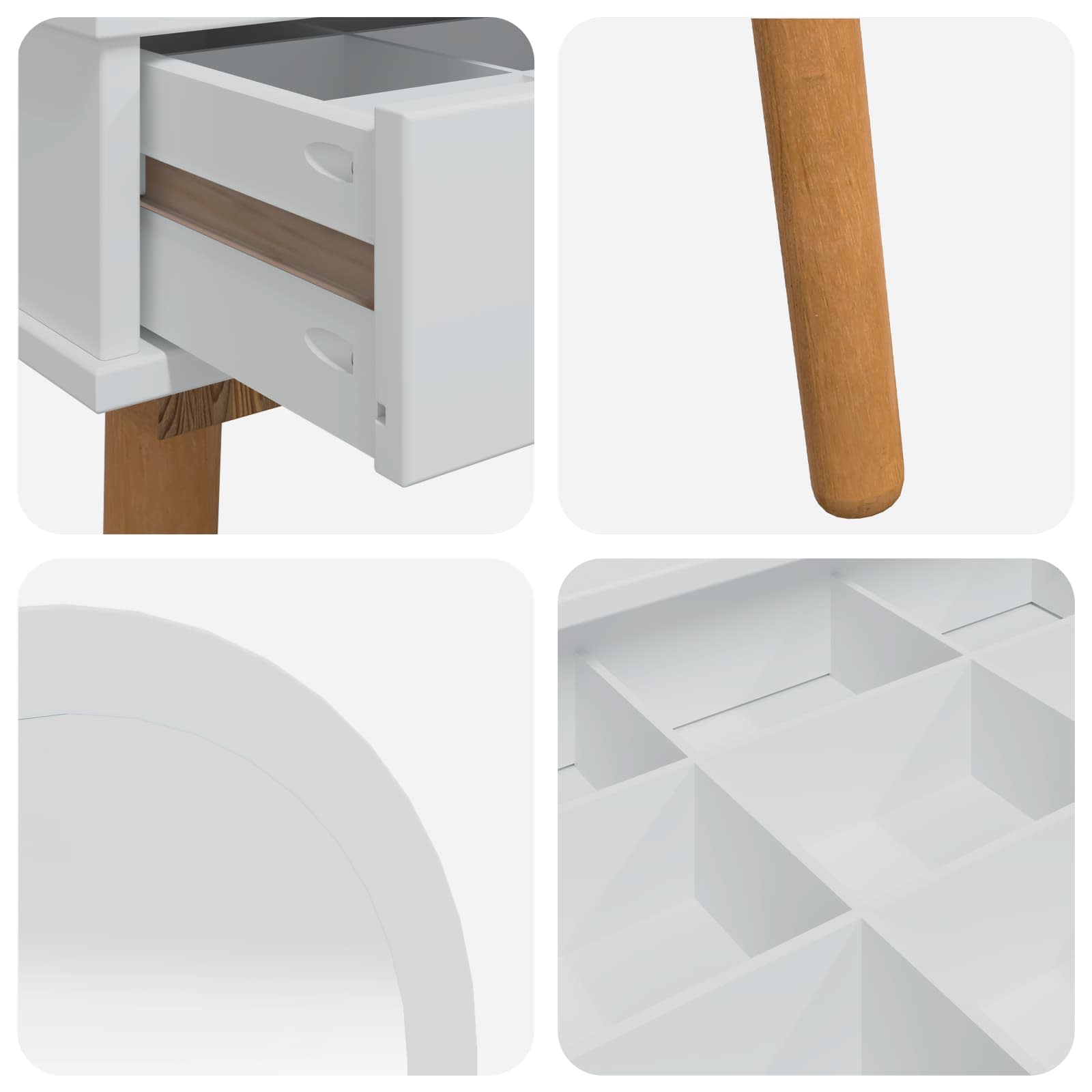 Σετ Τραπεζιού Μακιγιάζ FAUSKE 2 pcs Λευκό 76 x 50 x 143 εκ - Pakobazaar