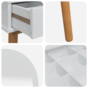 Σετ Τραπεζιού Μακιγιάζ FAUSKE 2 pcs Λευκό 76 x 50 x 143 εκ - Pakobazaar