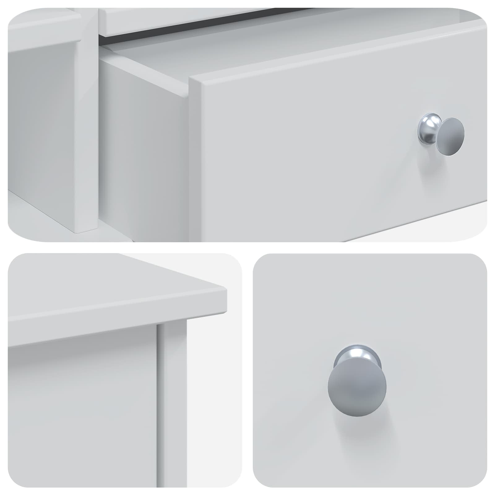 Σετ Τραπεζιού Μακιγιάζ FAUSKE 2 pcs Λευκό 100 x 50 x 103,5 εκ. - Pakobazaar